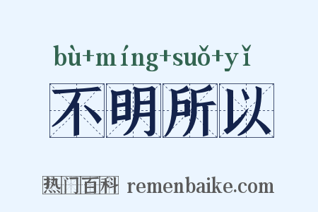 不明所以是什么意思的图片